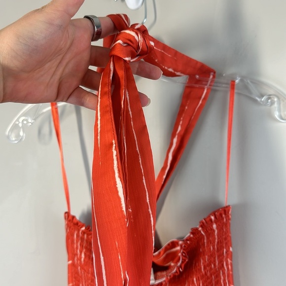 Sacking & Babi Reid Dress Striped Orange Shibori- Anthropologie Size 2 - Picture 12 of 16